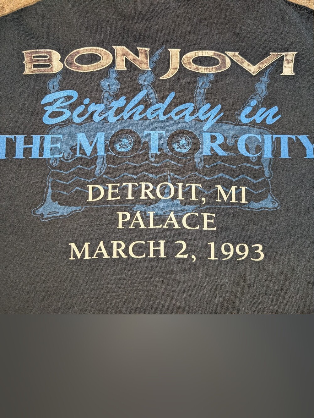 Bon Jovi 1992 Vintage Single Stitch Birthday Detroit, MI Men's XL Rare!!! Only 1